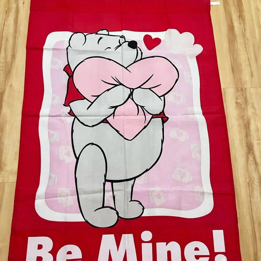 VTG Disney Winnie The Pooh Be Mine Valentine's Day Decorative Yard Flag Banner